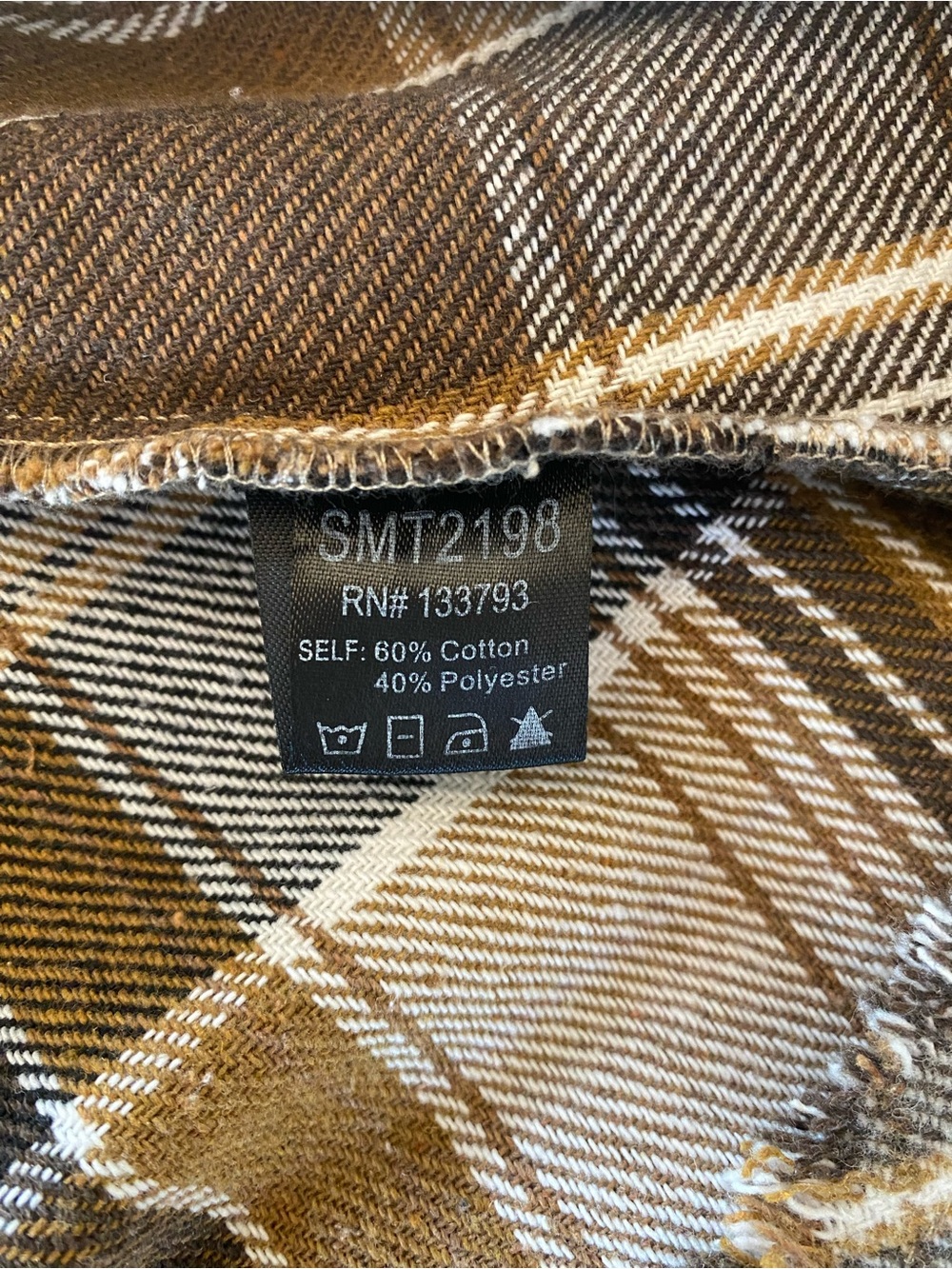POL COOL WEATHER INCLINED PLAID HOODIE IN MOCHA - cabincore - fall - size medium - Picture 5 of 11